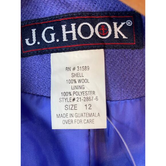 J.G. Hook Collarless Purple Wool Jacket - Picture 16 of 16